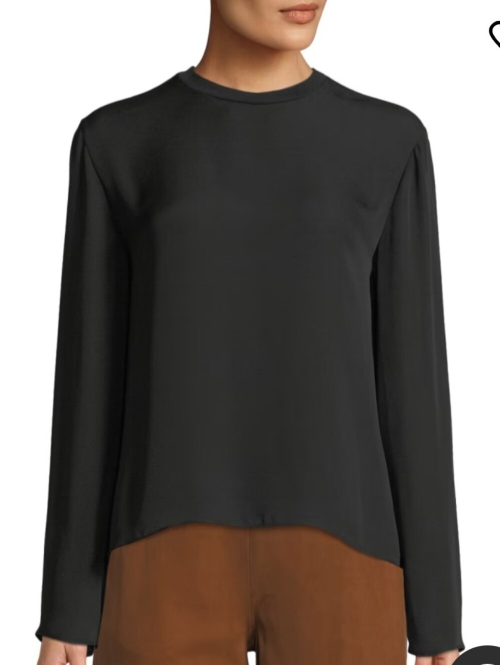 Vince Draped Tie Back Silk Blouse Black Size Med